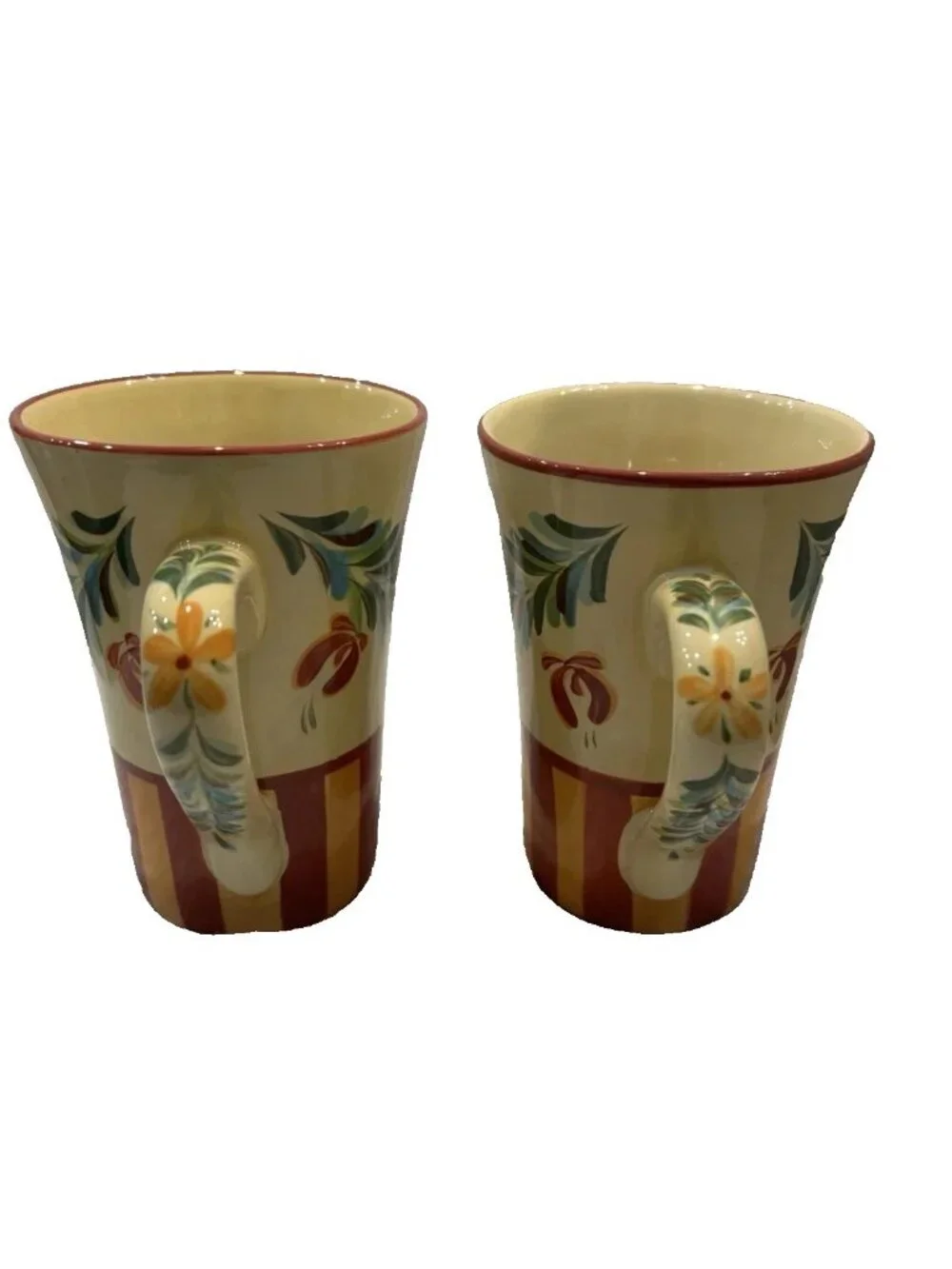 GAIL PITTMAN Coffee MUG SIENNA Red Orange Flower SL Home Latte